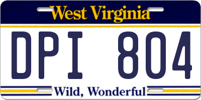 WV license plate DPI804