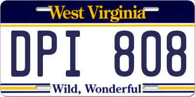 WV license plate DPI808