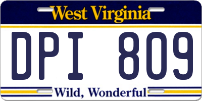 WV license plate DPI809
