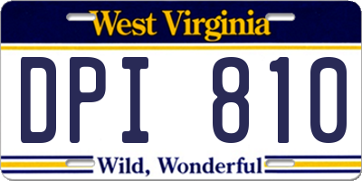 WV license plate DPI810