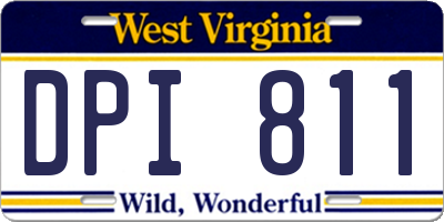 WV license plate DPI811