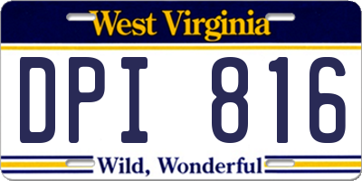WV license plate DPI816