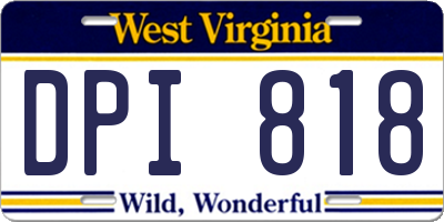 WV license plate DPI818