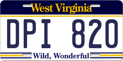 WV license plate DPI820