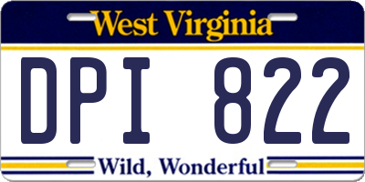 WV license plate DPI822