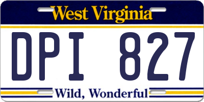 WV license plate DPI827