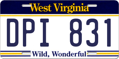 WV license plate DPI831