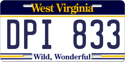 WV license plate DPI833