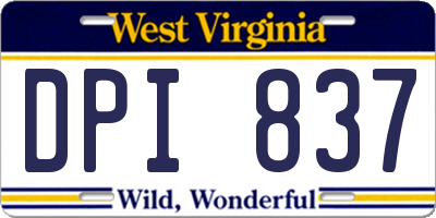 WV license plate DPI837