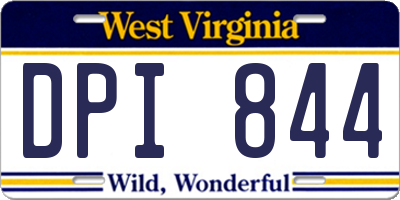 WV license plate DPI844