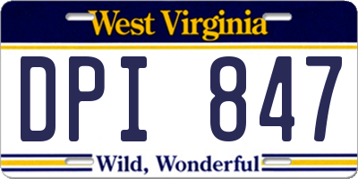 WV license plate DPI847