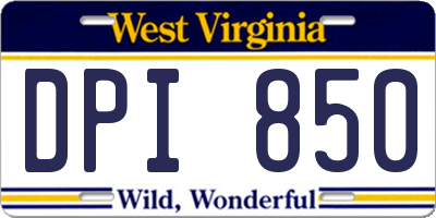 WV license plate DPI850