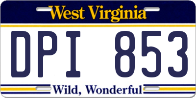 WV license plate DPI853