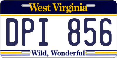 WV license plate DPI856