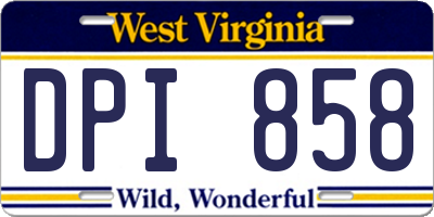 WV license plate DPI858
