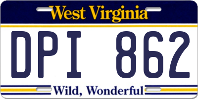 WV license plate DPI862