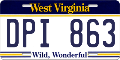 WV license plate DPI863