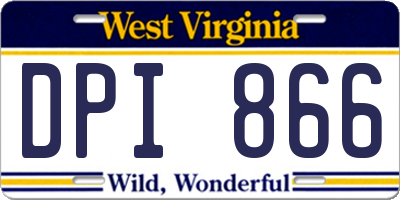 WV license plate DPI866