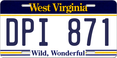 WV license plate DPI871