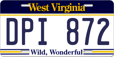 WV license plate DPI872
