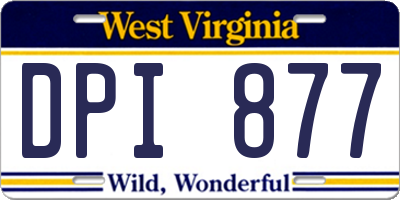 WV license plate DPI877