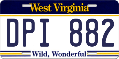 WV license plate DPI882