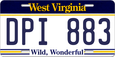 WV license plate DPI883