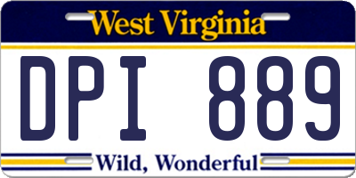 WV license plate DPI889