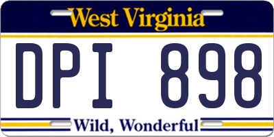 WV license plate DPI898