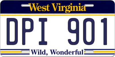 WV license plate DPI901