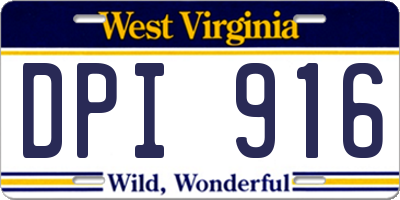 WV license plate DPI916