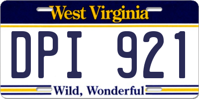WV license plate DPI921