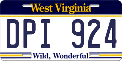 WV license plate DPI924