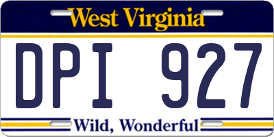 WV license plate DPI927