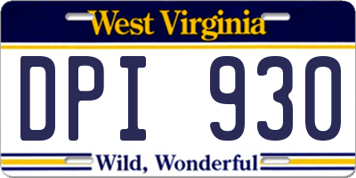 WV license plate DPI930