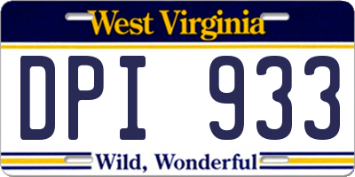 WV license plate DPI933