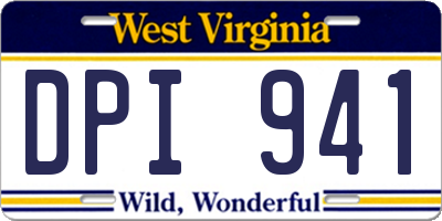 WV license plate DPI941