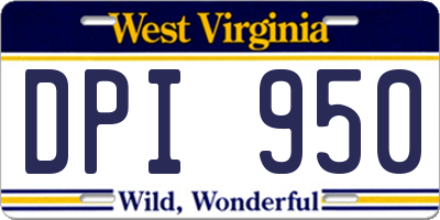 WV license plate DPI950