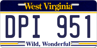 WV license plate DPI951