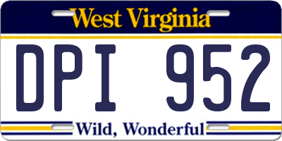 WV license plate DPI952