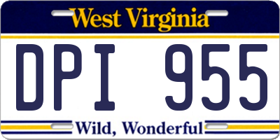 WV license plate DPI955