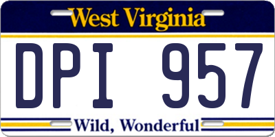WV license plate DPI957