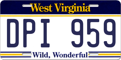 WV license plate DPI959