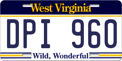 WV license plate DPI960