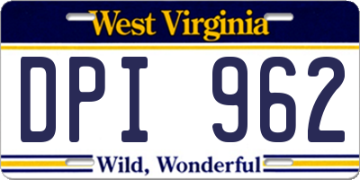 WV license plate DPI962