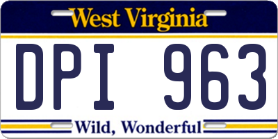 WV license plate DPI963