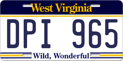 WV license plate DPI965