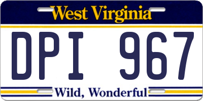 WV license plate DPI967