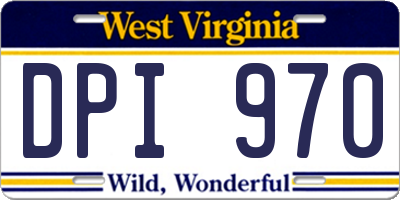 WV license plate DPI970
