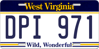 WV license plate DPI971